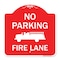 Signmission No Parking Fire Lane Fire Truck, Red & White Aluminum Architectural Sign, 18" x 18", RW-1818-23739 A-DES-RW-1818-23739 - alternate 1